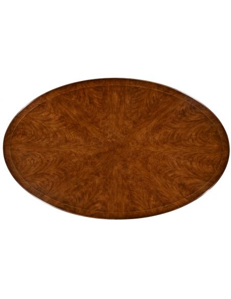 Biedermeier style walnut oval dining table
