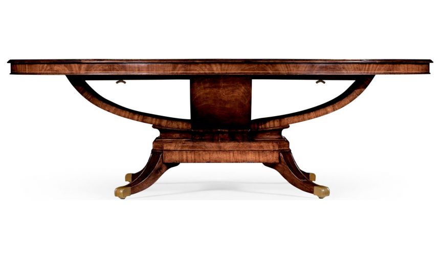 Biedermeier style mahogany oval dining table