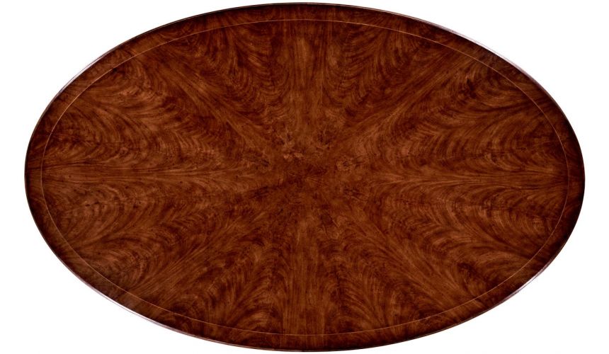 Biedermeier style mahogany oval dining table