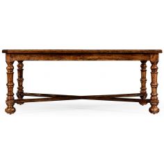 Heavily distressed large square parquet coffee table 2