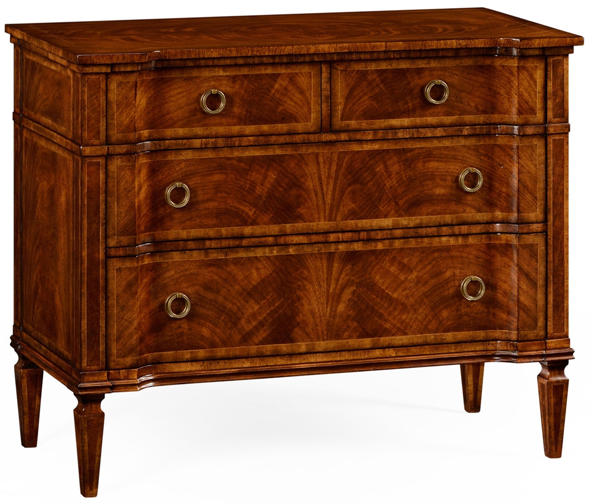 Chest of Drawers Regency style walnut reverse breakfront chest of drawers
