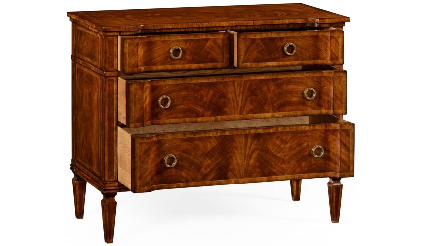 Chest of Drawers Regency style walnut reverse breakfront chest of drawers