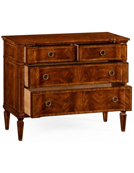 Chest of Drawers Regency style walnut reverse breakfront chest of drawers