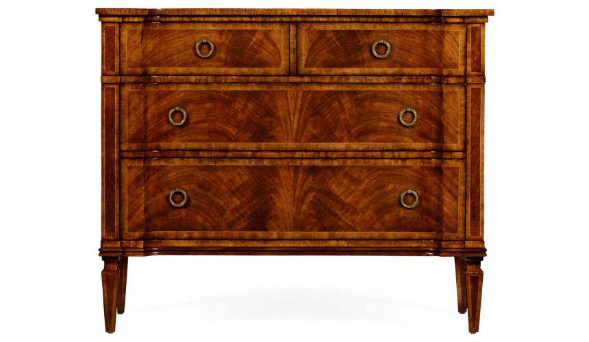 Chest of Drawers Regency style walnut reverse breakfront chest of drawers