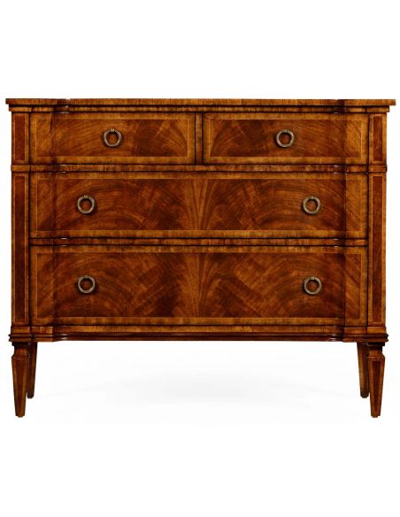Chest of Drawers Regency style walnut reverse breakfront chest of drawers