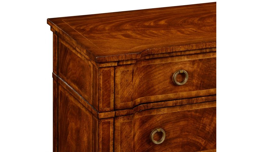 Chest of Drawers Regency style walnut reverse breakfront chest of drawers
