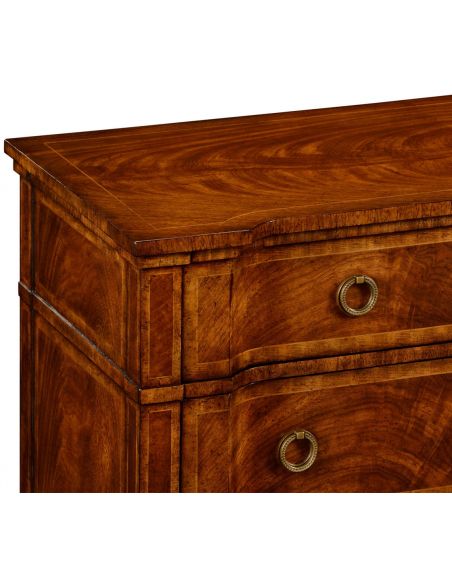 Chest of Drawers Regency style walnut reverse breakfront chest of drawers