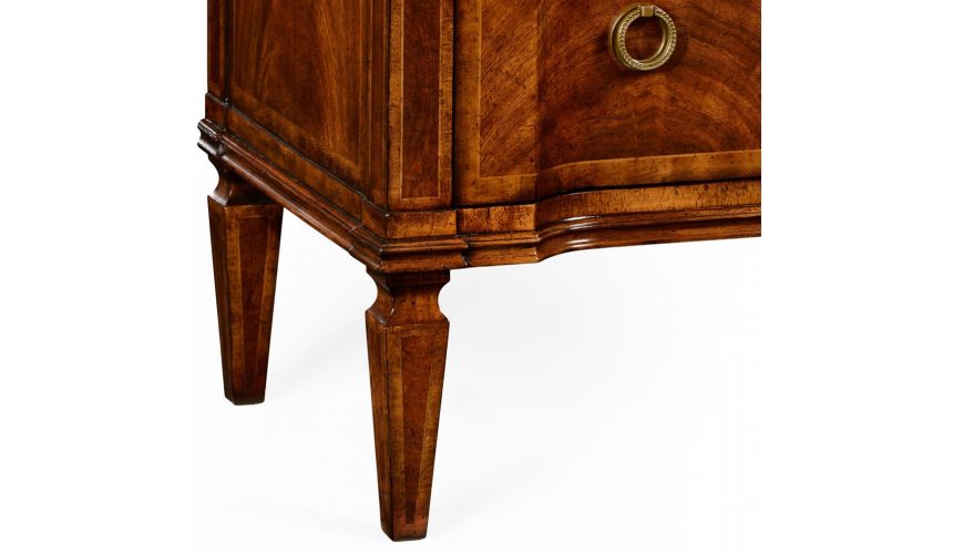Chest of Drawers Regency style walnut reverse breakfront chest of drawers