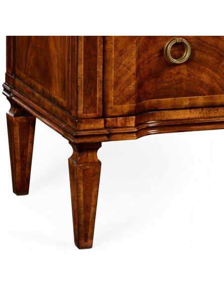 Chest of Drawers Regency style walnut reverse breakfront chest of drawers