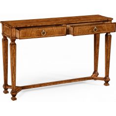 Console & Sofa Tables Empire style walnut two drawer console 2