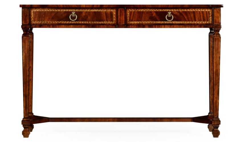 Console & Sofa Tables Empire style mahogany two drawer console