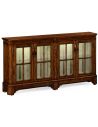 Breakfronts & China Cabinets Plank walnut low bookcase with strap handles (large).