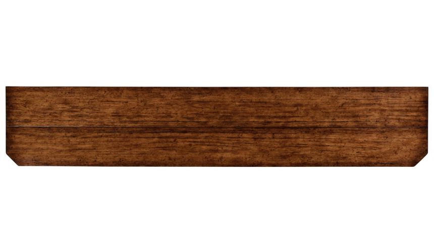 Breakfronts & China Cabinets Plank walnut low bookcase with strap handles (large).