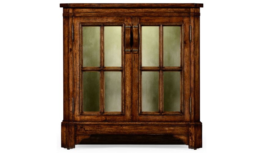 Bookcases Plank walnut low bookcase with strap handles (small).