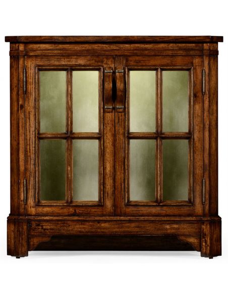 Bookcases Plank walnut low bookcase with strap handles (small).