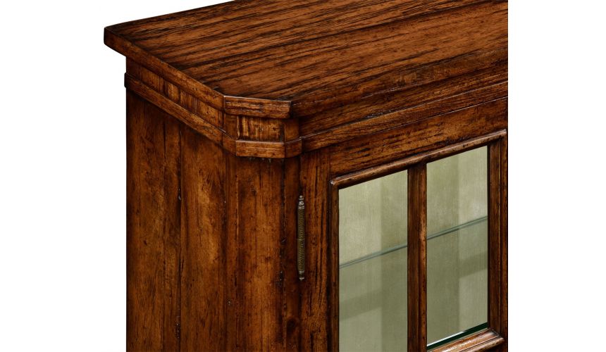 Bookcases Plank walnut low bookcase with strap handles (small).