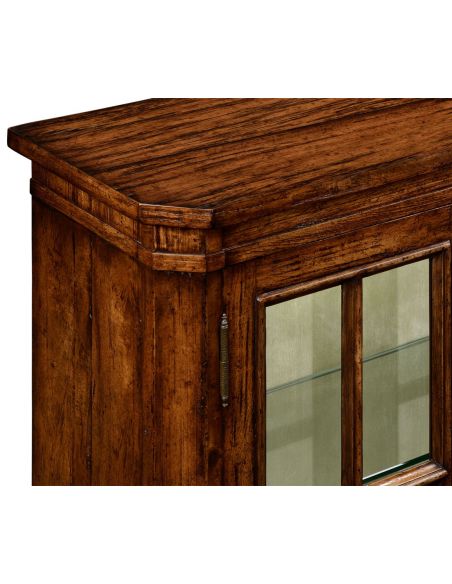 Bookcases Plank walnut low bookcase with strap handles (small).