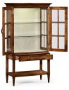 Breakfronts & China Cabinets Plank walnut glazed display cabinet with strap handles.