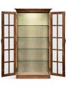 Breakfronts & China Cabinets Plank walnut fully glazed bookcase with strap handles.