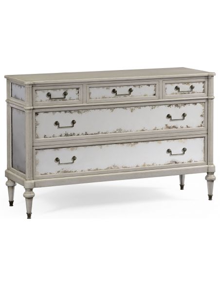 Grey painted and antiqued chest of drawers
