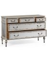 LUXURY BEDROOM FURNITURE Grey painted and antiqued chest of drawers