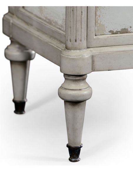 LUXURY BEDROOM FURNITURE Grey painted and antiqued chest of drawers