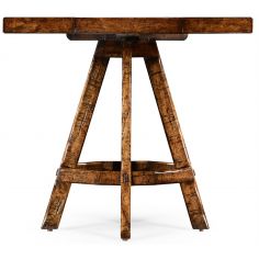 Home Bar Furniture Planked walnut rustic side table with octagonal top. 2