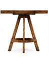 Home Bar Furniture Planked walnut rustic side table with octagonal top.
