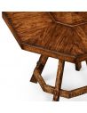 Home Bar Furniture Planked walnut rustic side table with octagonal top.