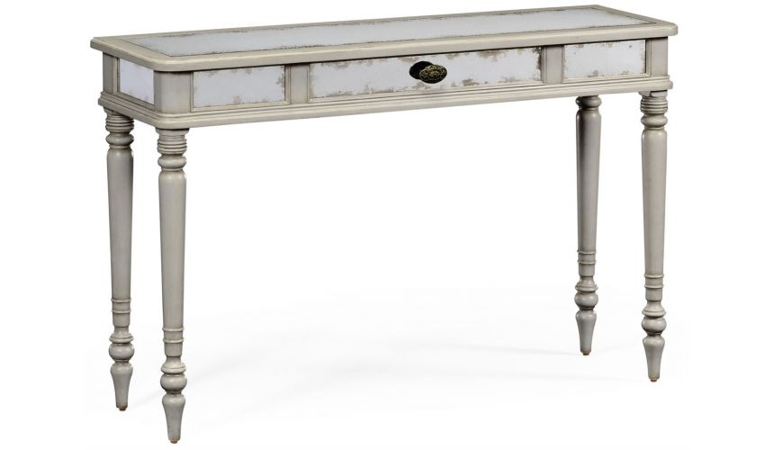 Console & Sofa Tables Grey painted and eglomise console table