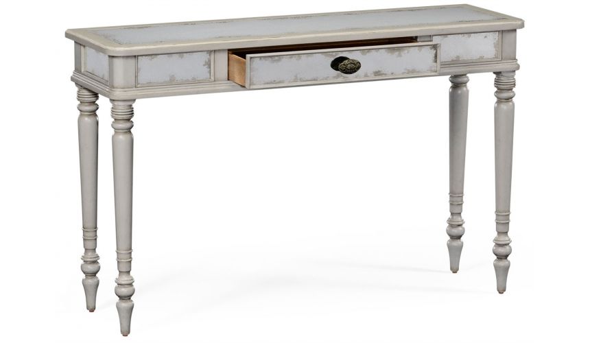 Console & Sofa Tables Grey painted and eglomise console table