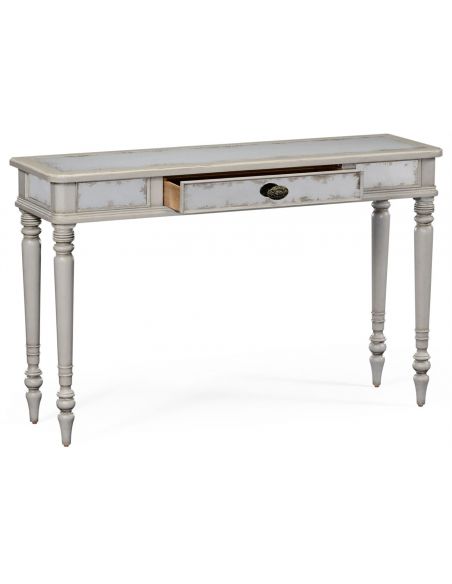 Console & Sofa Tables Grey painted and eglomise console table