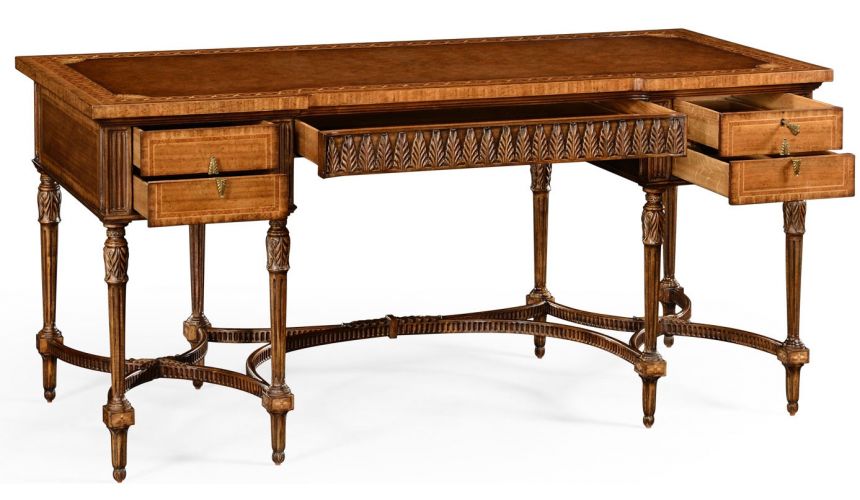 Executive Desks Napoleon III style writing table with fine inlay.