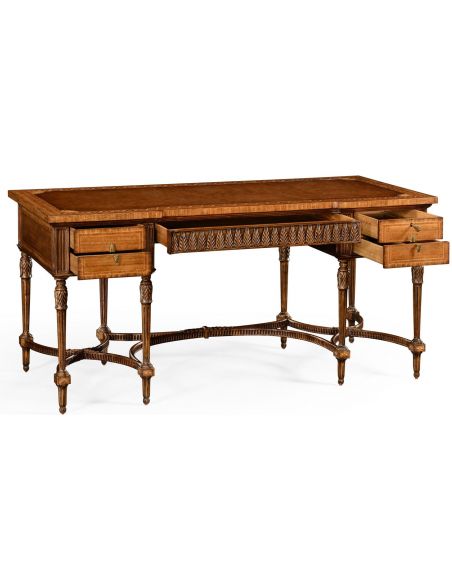 Executive Desks Napoleon III style writing table with fine inlay.