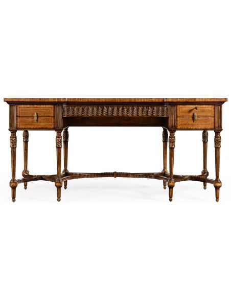 Executive Desks Napoleon III style writing table with fine inlay.