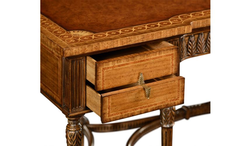 Executive Desks Napoleon III style writing table with fine inlay.
