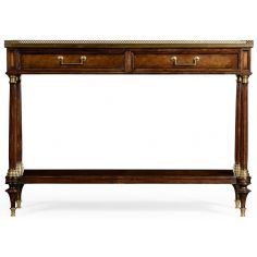 Console & Sofa Tables French style Mahogany console with brass gallery. 2