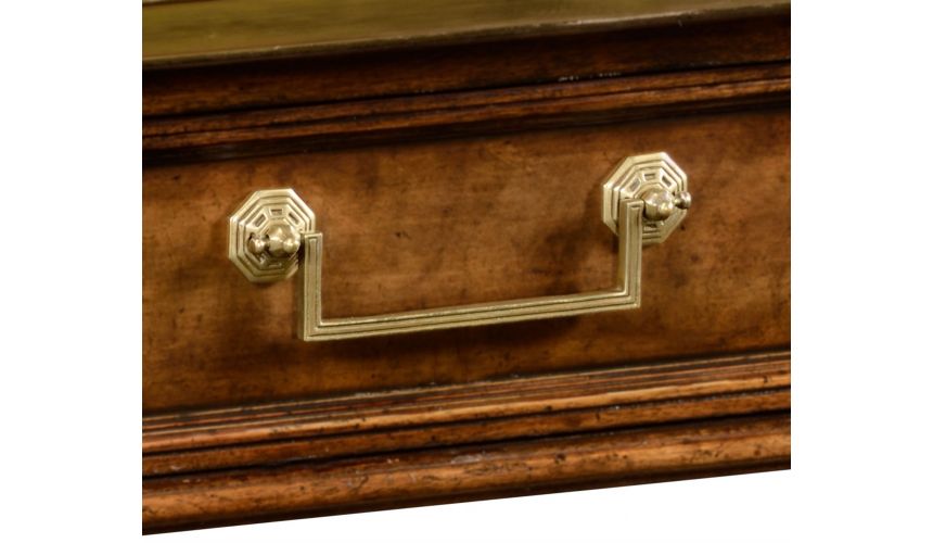 Console & Sofa Tables French style Mahogany console with brass gallery.