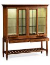 Breakfronts & China Cabinets Plank walnut glazed display double cabinet.