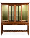 Breakfronts & China Cabinets Plank walnut glazed display double cabinet.