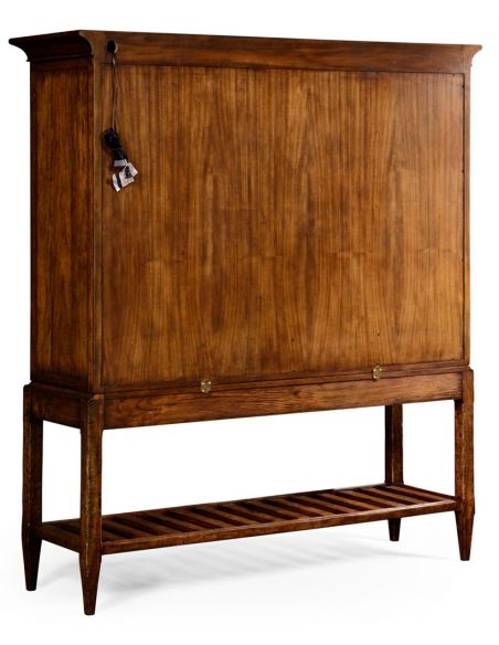 Breakfronts & China Cabinets Plank walnut glazed display double cabinet.