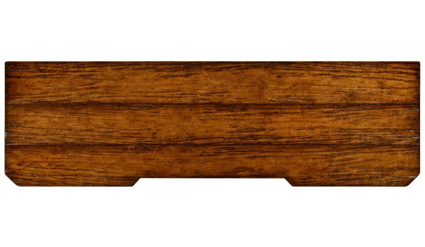 Breakfronts & China Cabinets Plank walnut low cabinet & wine rack with strap handles.