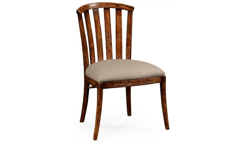 Dining Chairs Walnut country style curved back chair.