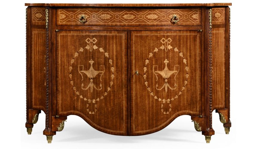 Foyer and Center Tables Marquetry Inlaid Chest of Drawers-04