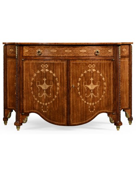 Foyer and Center Tables Marquetry Inlaid Chest of Drawers-04