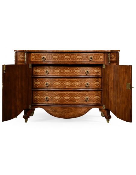 Foyer and Center Tables Marquetry Inlaid Chest of Drawers-04
