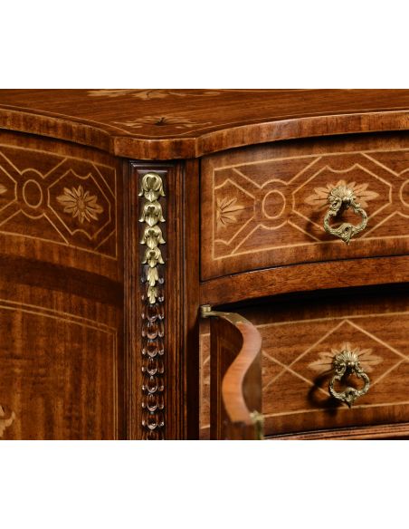Foyer and Center Tables Marquetry Inlaid Chest of Drawers-04