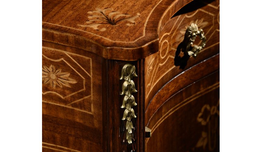 Foyer and Center Tables Marquetry Inlaid Chest of Drawers-04