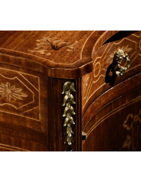 Foyer and Center Tables Marquetry Inlaid Chest of Drawers-04