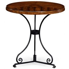 Round & Oval Side Tables Walnut bistro style parquet table